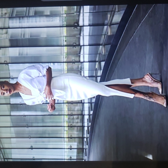 The Drop Women's Whisper White Strappy Rib Midi Dress by @signedblake. Size 3X - Picture 6 of 8